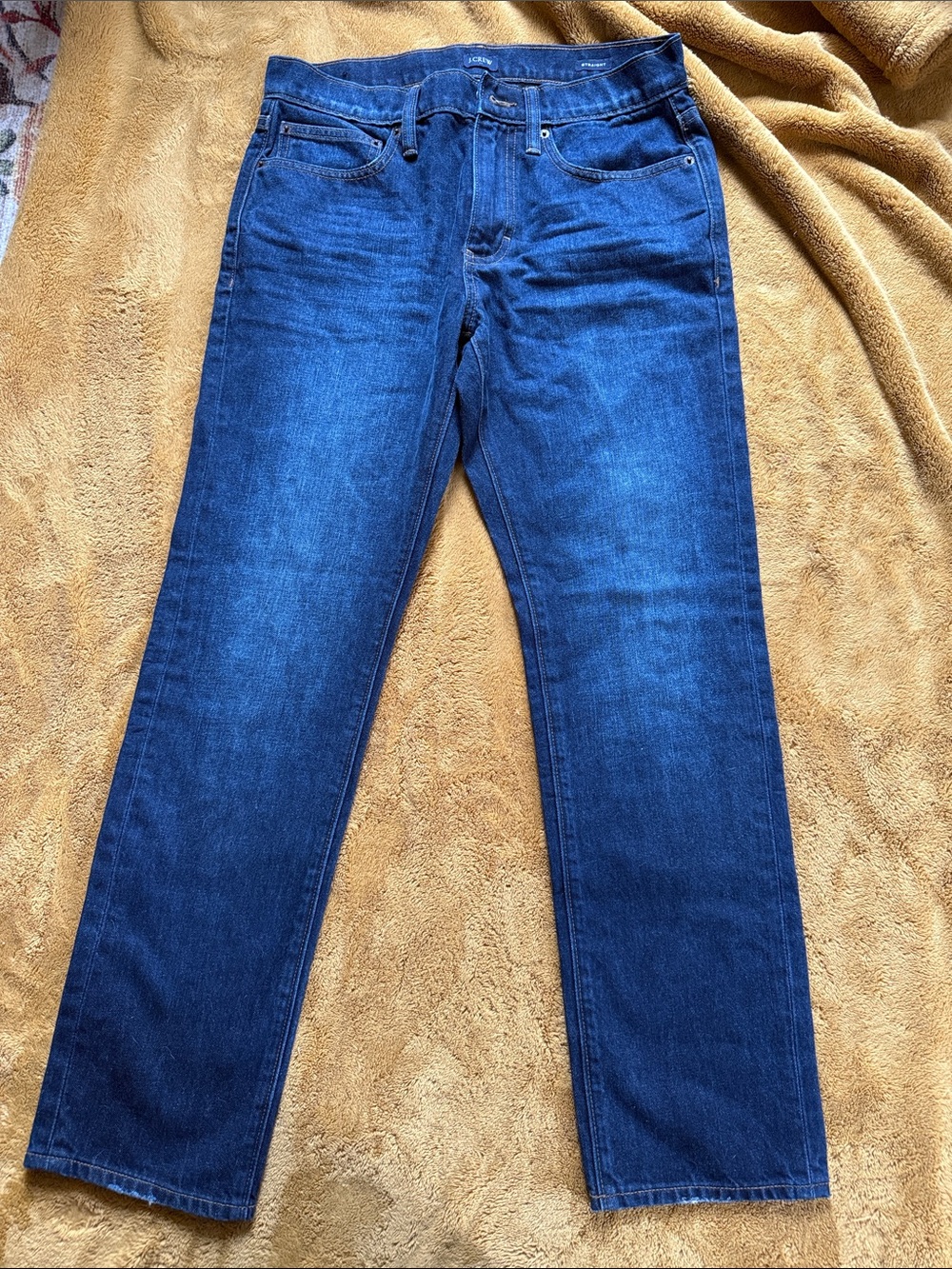 J. Crew Men's Straight-Leg Jeans in Indigo Blue